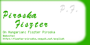 piroska fiszter business card